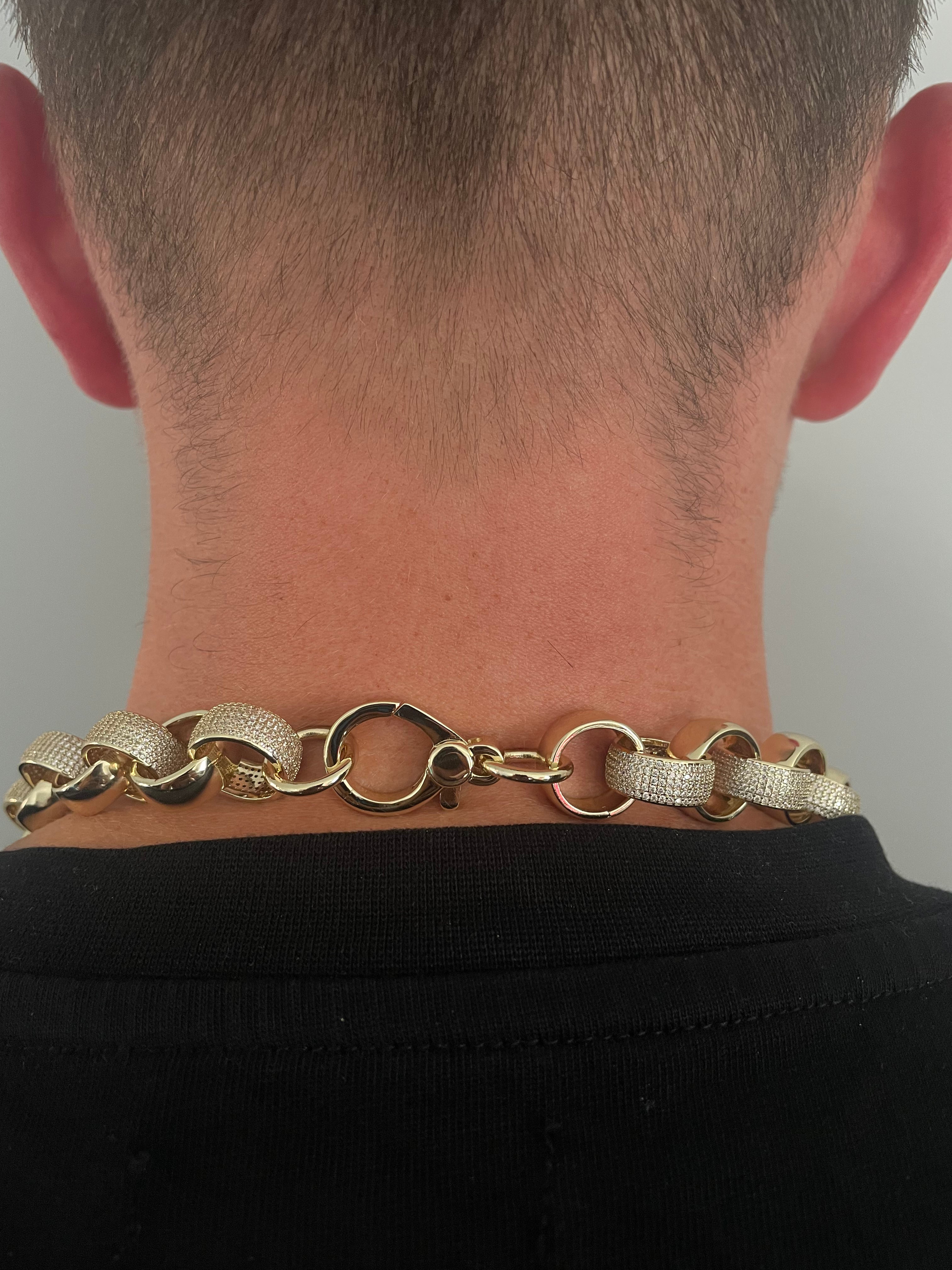 9ct Gold Filled Diamond belcher Chain 16mm