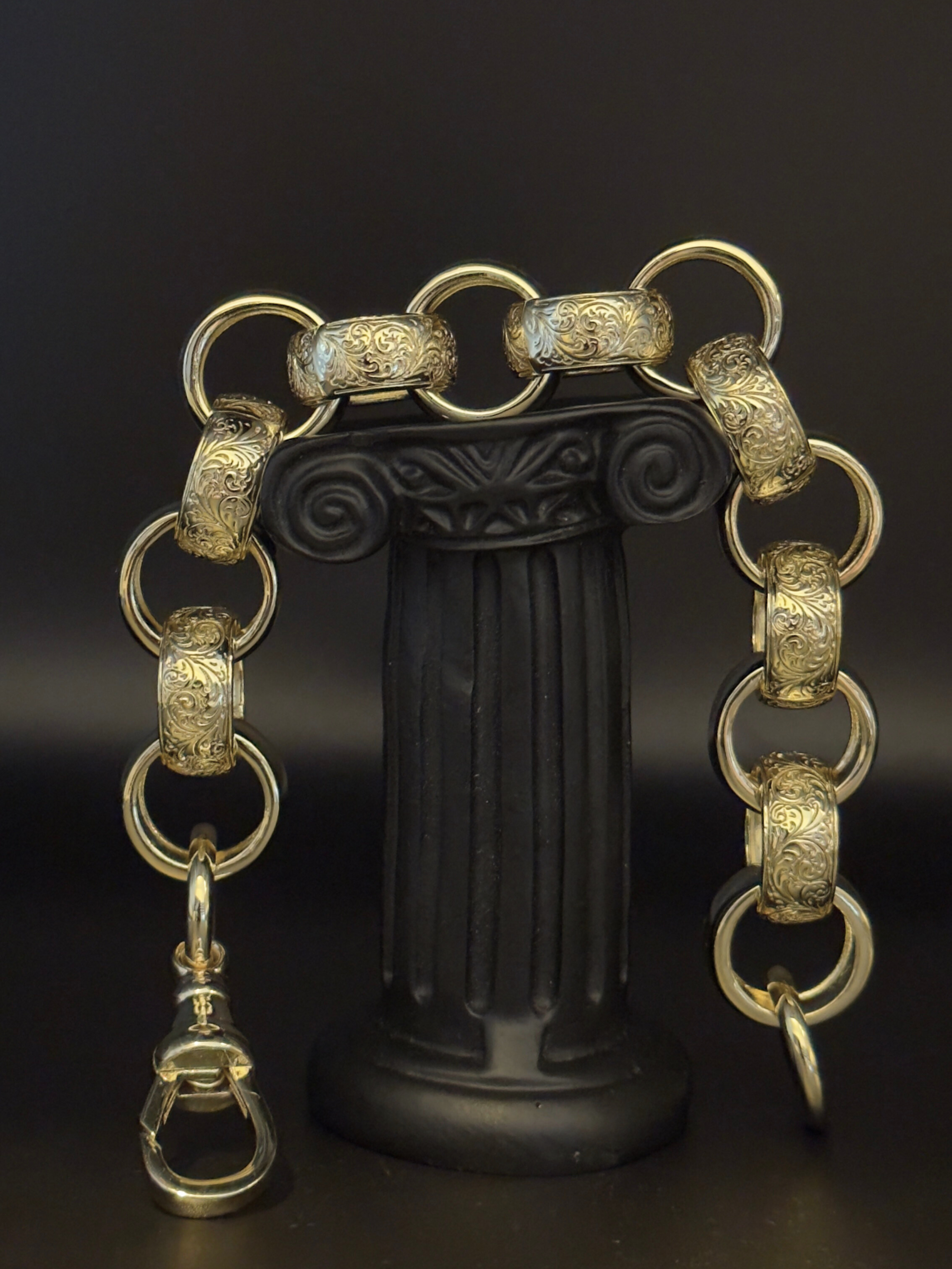 9ct Gold Filled XL Patterned Belcher Set 21mm