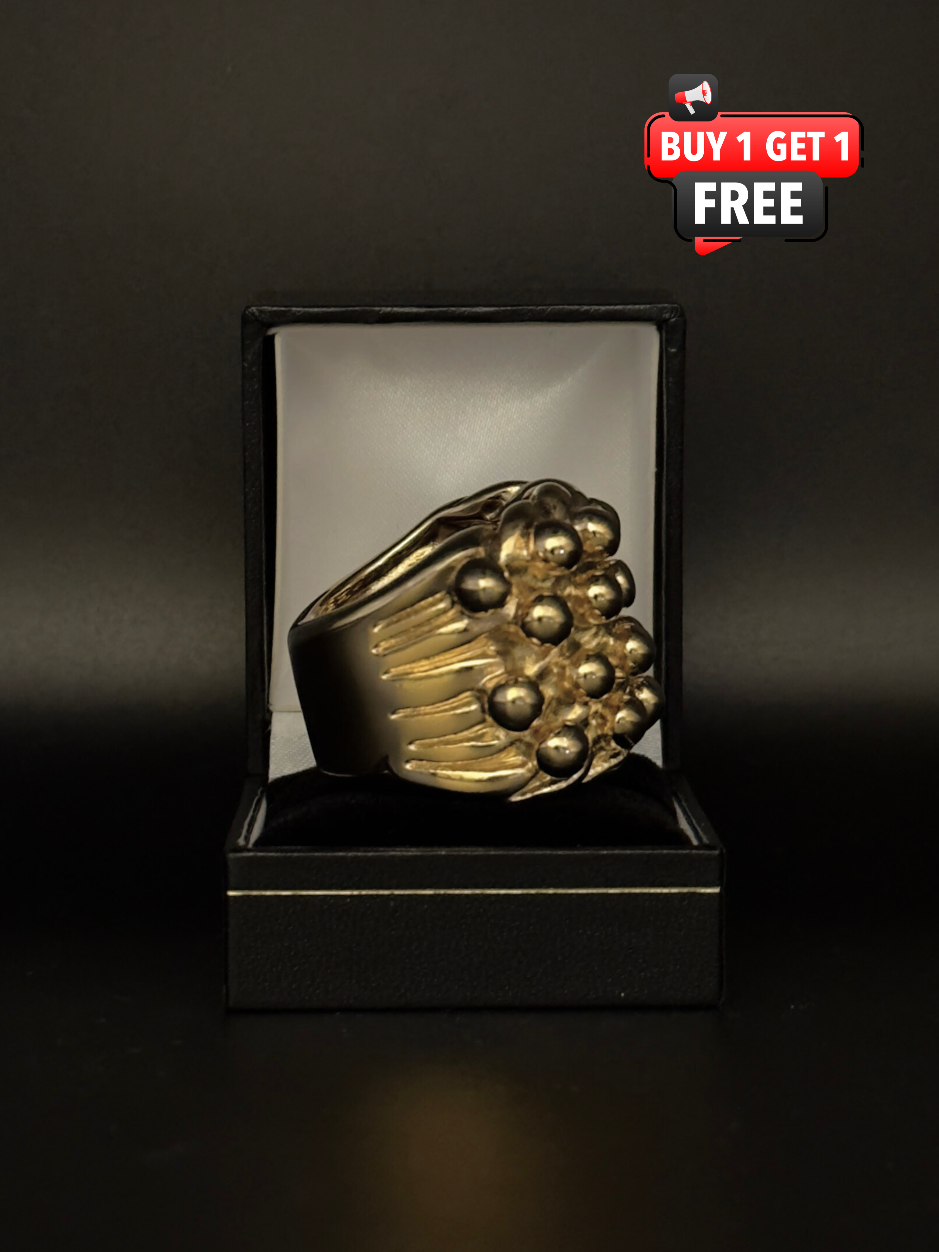 9ct Gold Filled Huge 4 Row Keeper Ring