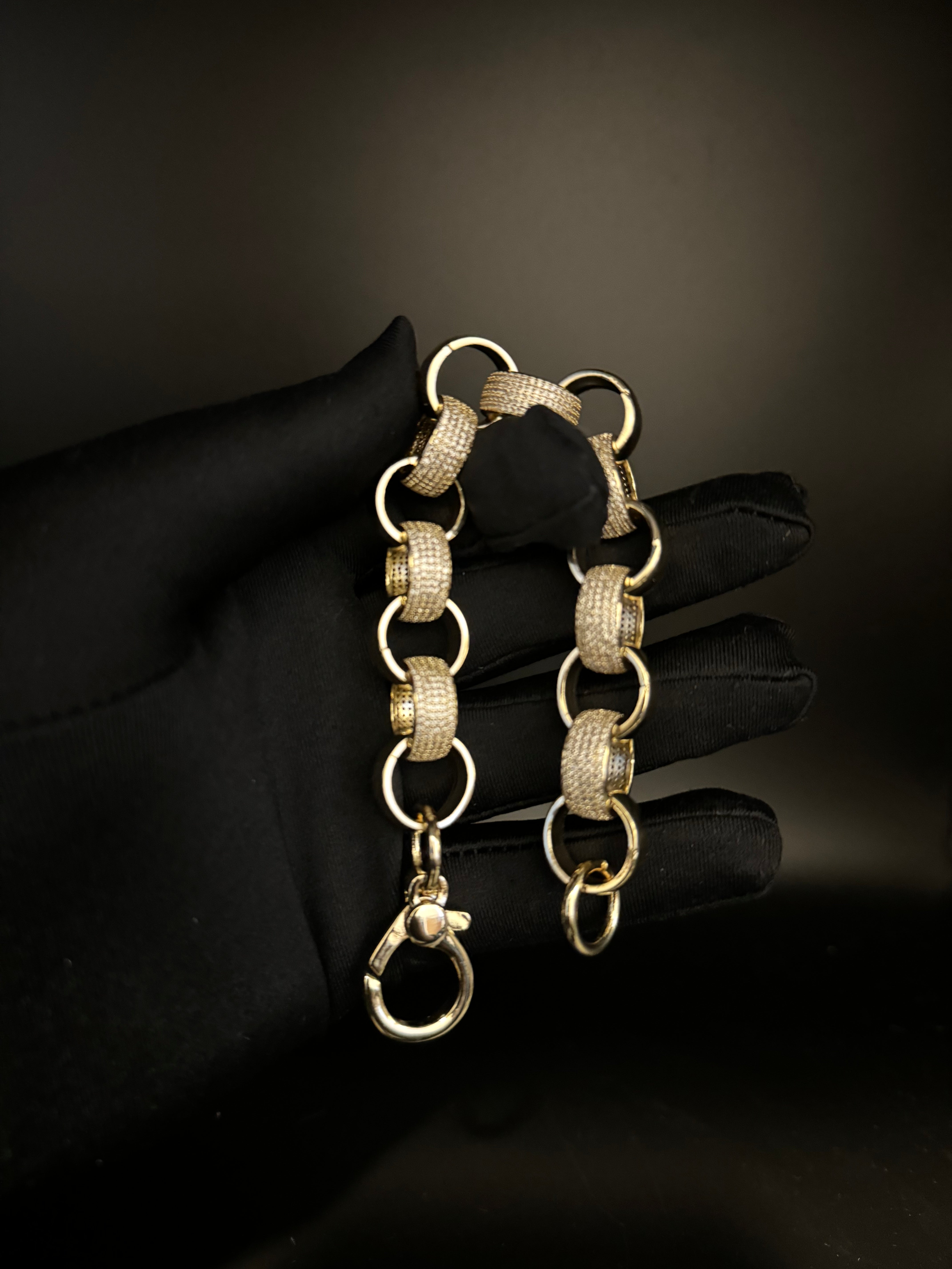 9ct Gold Filled Diamond Belcher Bracelet 16mm