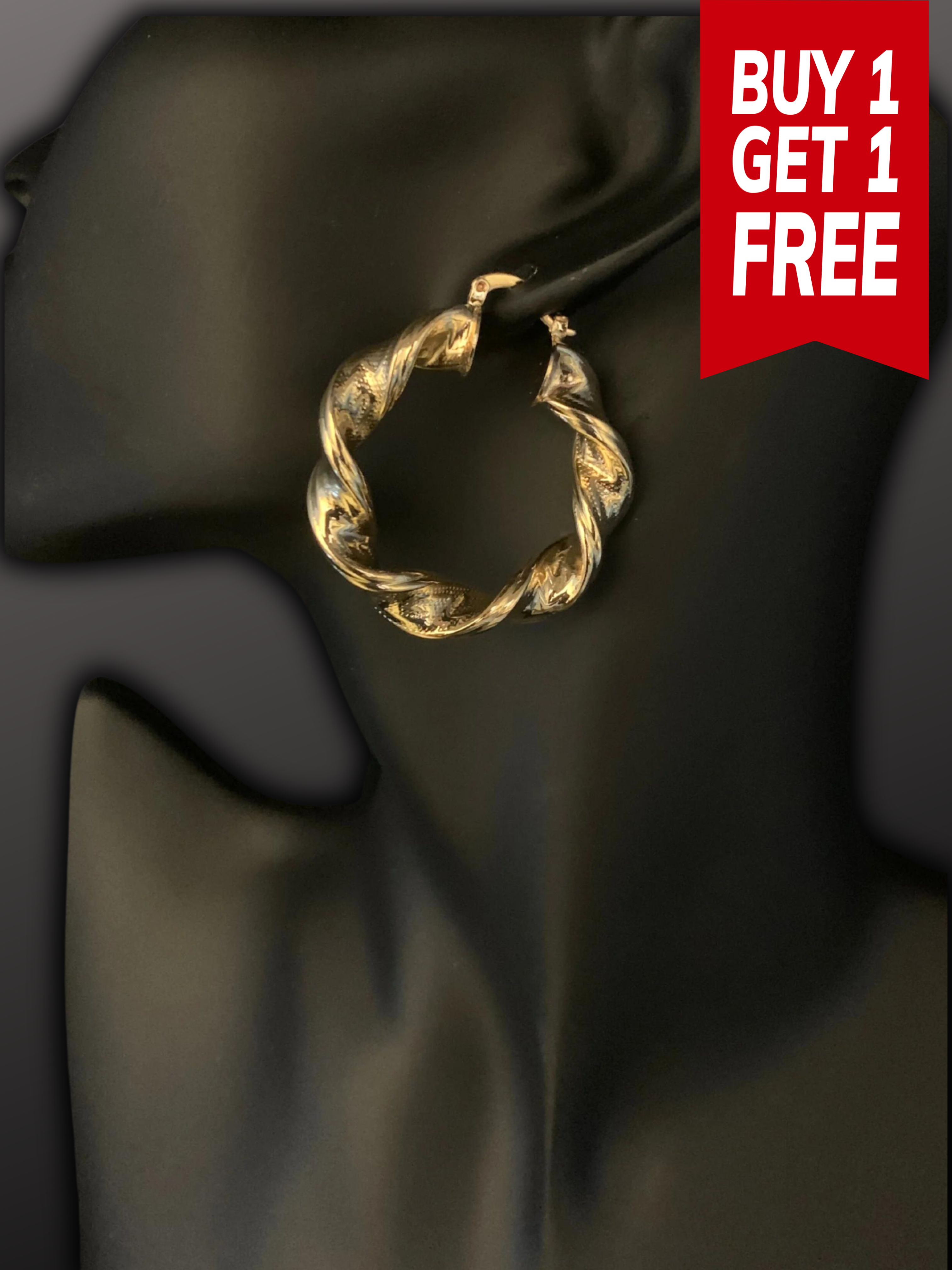9ct Gold Filled Twist Hoop Earrings